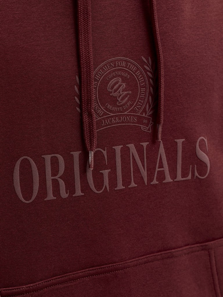 Jorfrederiksberg Monogram Sweat Hood Sn - Wijnrood