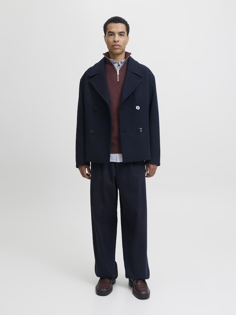 Jprblamilano Stitch Knit Half Zip Sn - Bordeaux