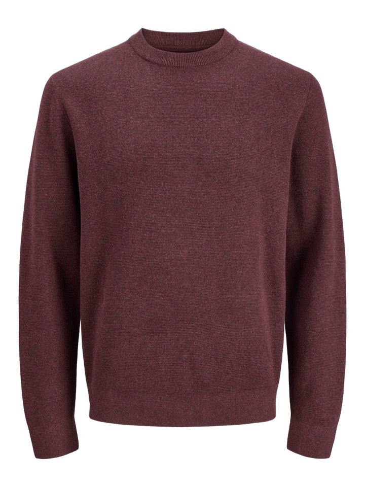 Jprblamilano Stitch Knit Crew Neck Sn - Bordeaux