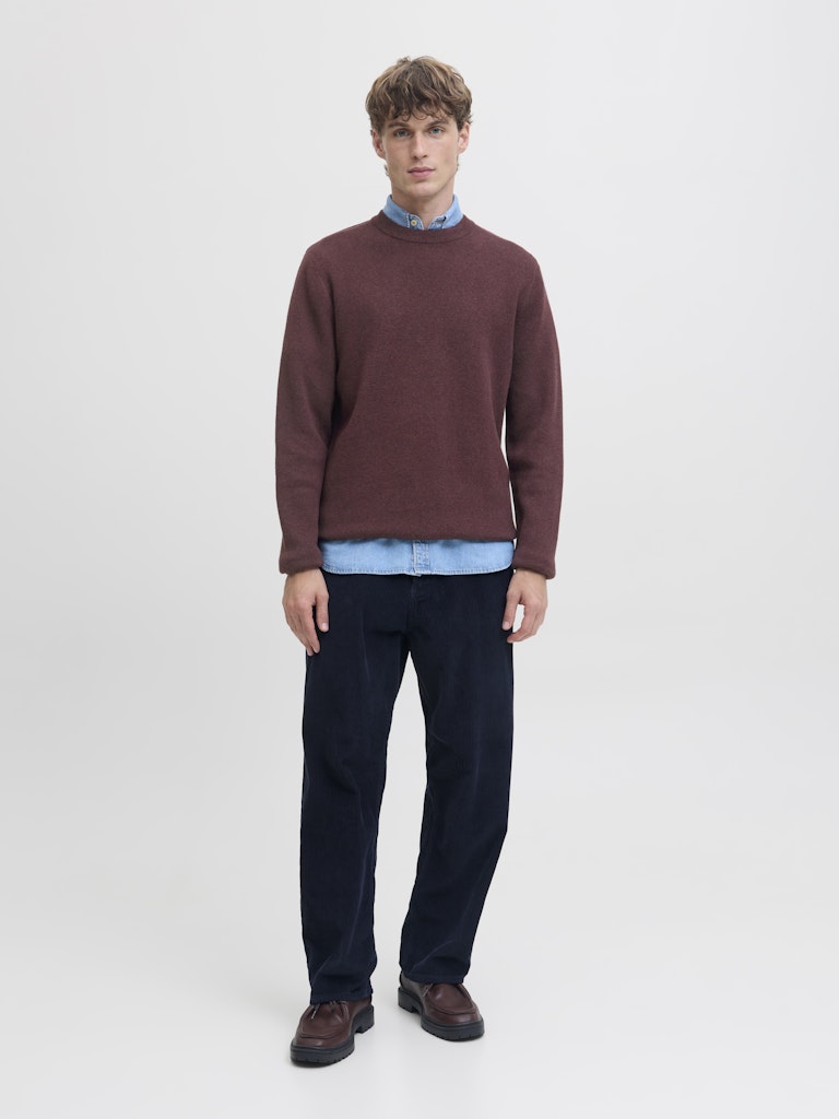 Jprblamilano Stitch Knit Crew Neck Sn - Bordeaux