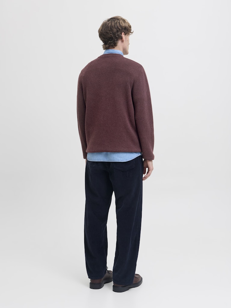 Jprblamilano Stitch Knit Crew Neck Sn - Bordeaux