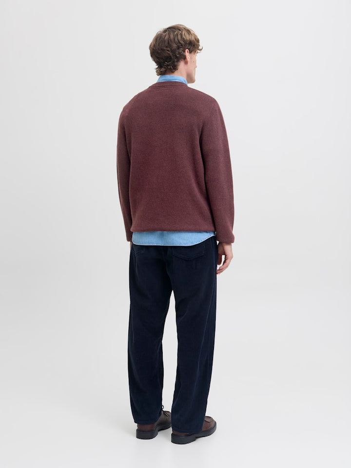 Jprblamilano Stitch Knit Crew Neck Sn - Bordeaux