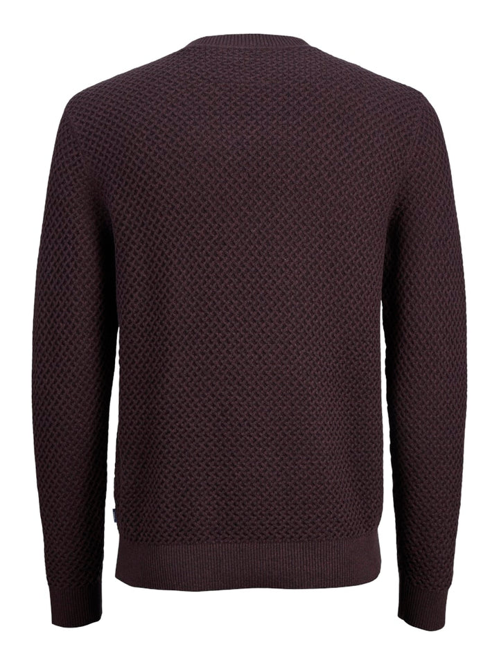 Jprblubarkley Knit Crew Neck Ch Ln - Aubergine