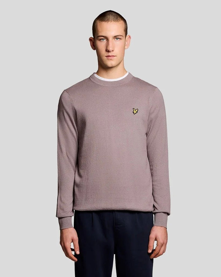 Cotton Merino Crew Neck - Mauve
