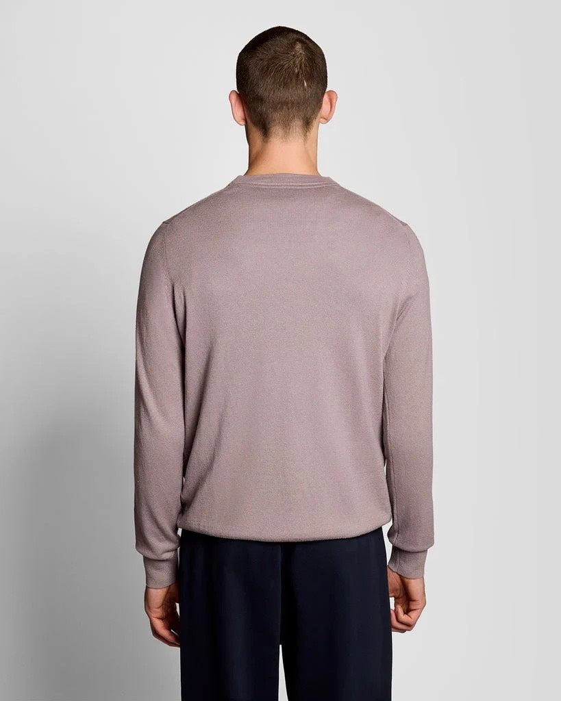 Cotton Merino Crew Neck - Mauve