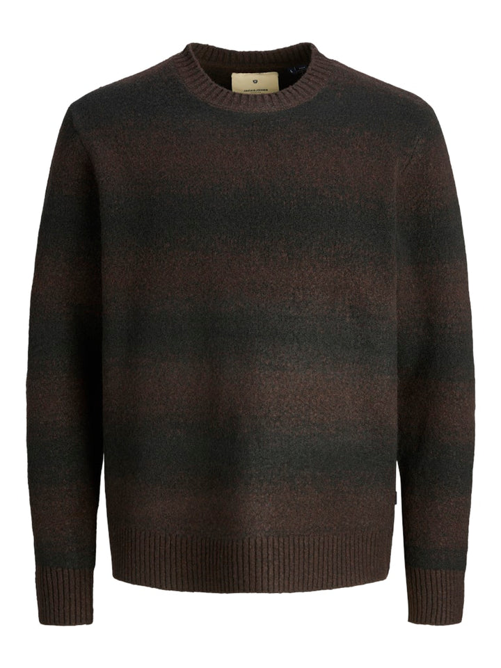 Jprblutyler Knit Striped Crew Neck - Bruin