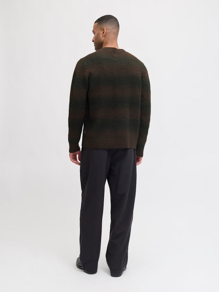 Jprblutyler Knit Striped Crew Neck - Bruin
