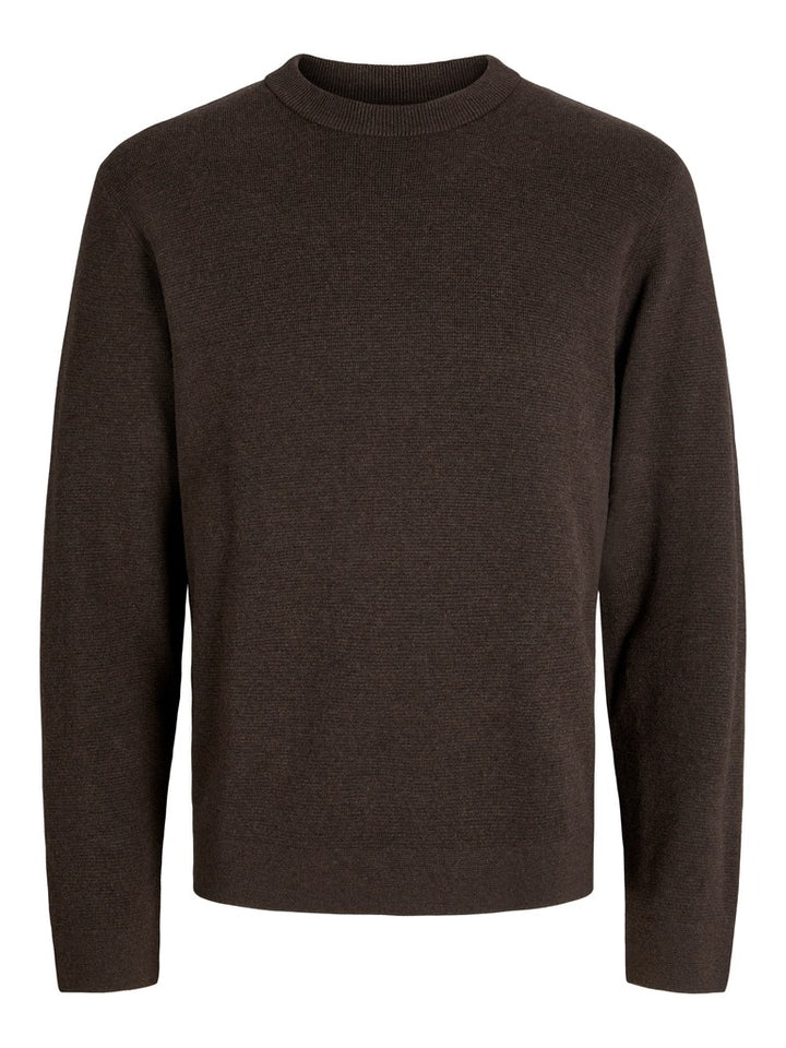 Jprblamilano Stitch Knit Crew Neck Sn - Bruin