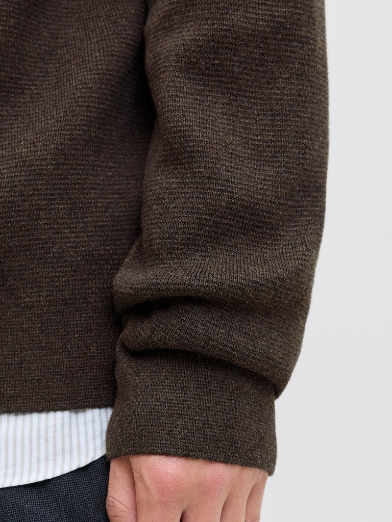 Jprblamilano Stitch Knit Crew Neck Sn - Bruin