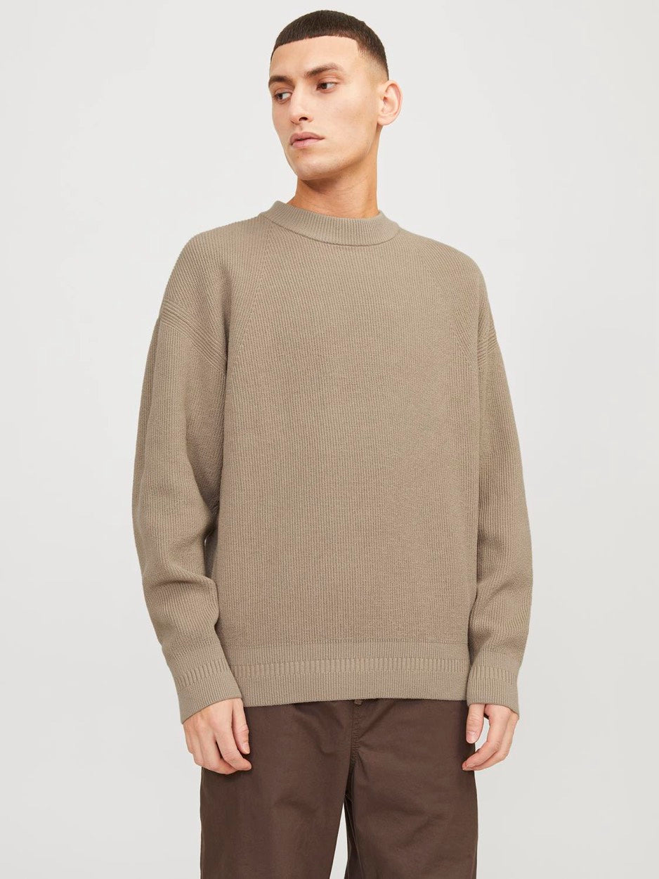 Jcooutdoor Knit Mock Neck Sn - Licht Bruin