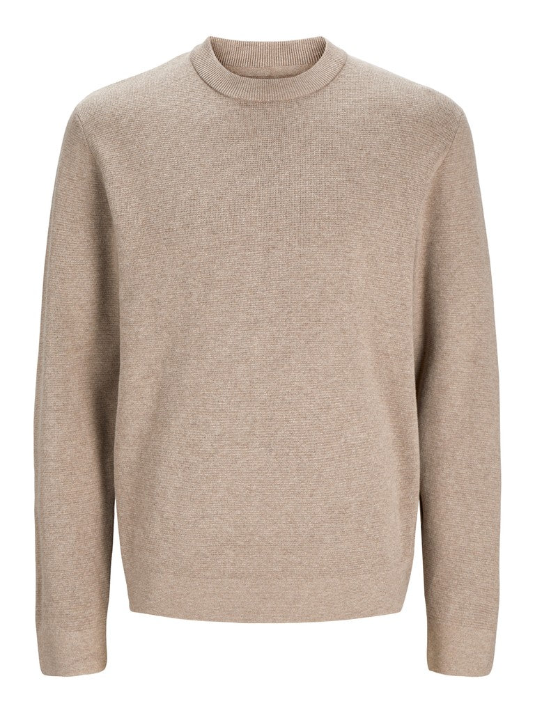 Jprblamilano Stitch Knit Crew Neck Sn - Licht Bruin