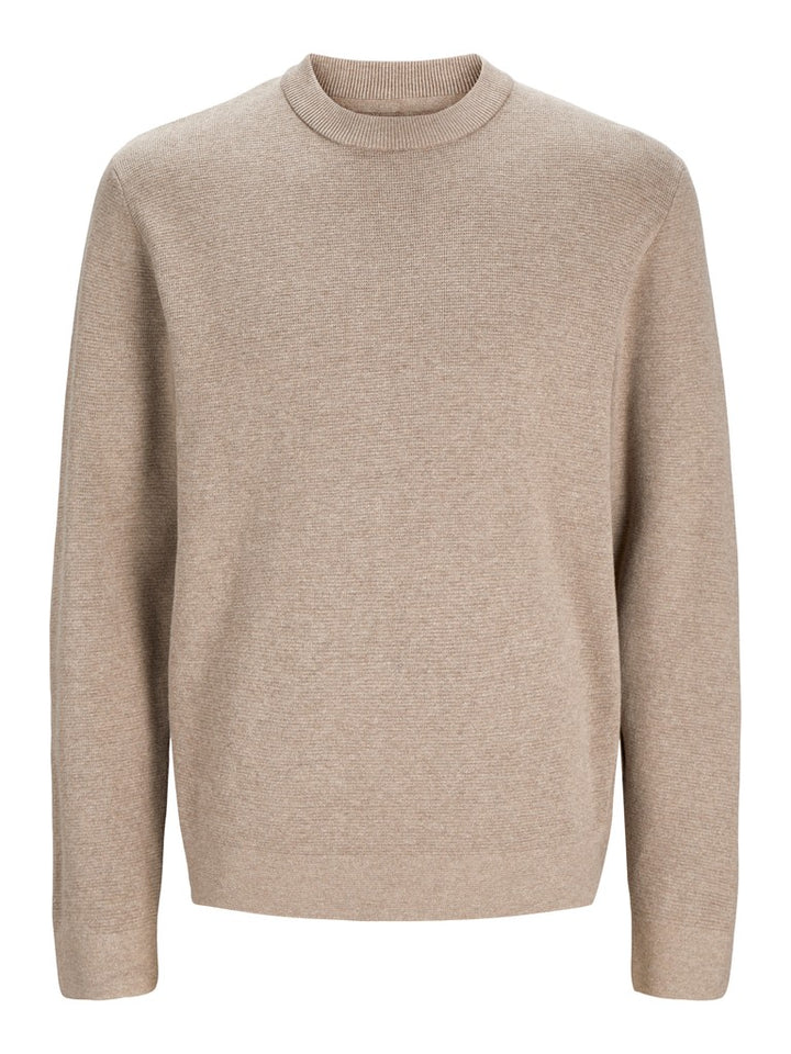 Jprblamilano Stitch Knit Crew Neck Sn - Licht Bruin