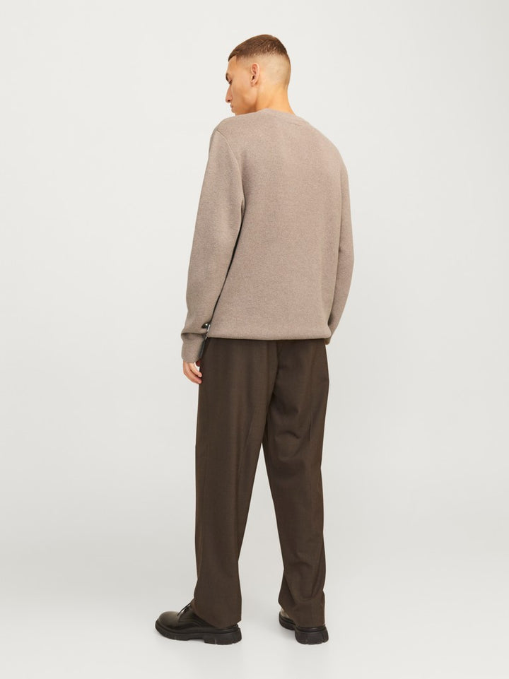 Jprblamilano Stitch Knit Crew Neck Sn - Licht Bruin