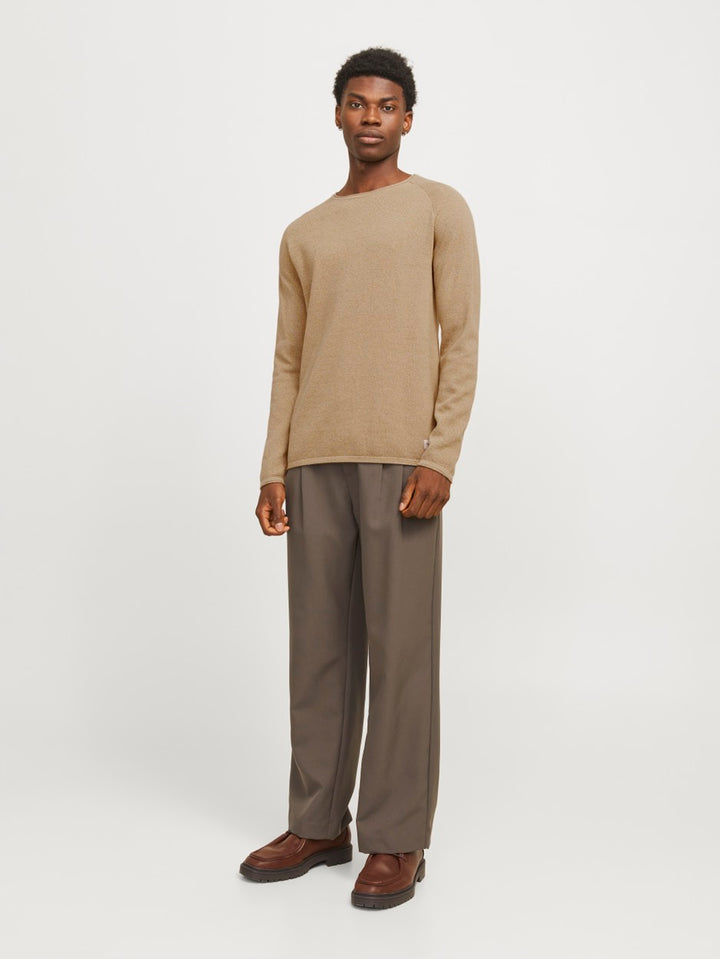 Jjehill Knit Crew Neck Noos - Licht Bruin