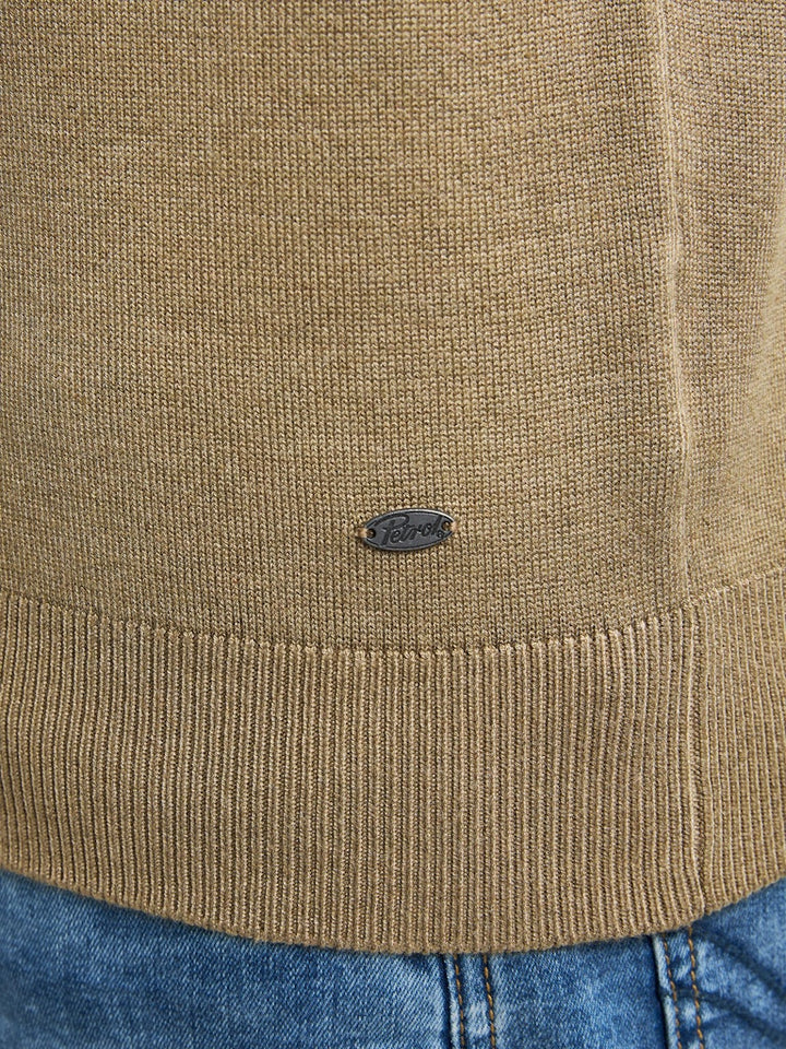 Men Knitwear Collar Basic - Camel