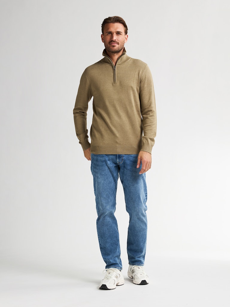 Men Knitwear Collar Basic - Camel