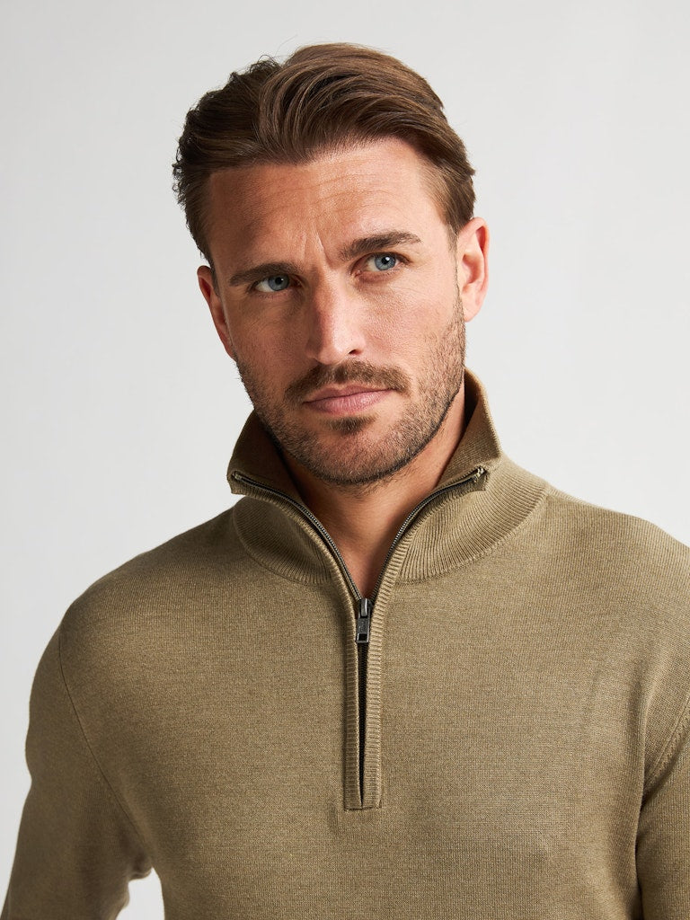 Men Knitwear Collar Basic - Camel