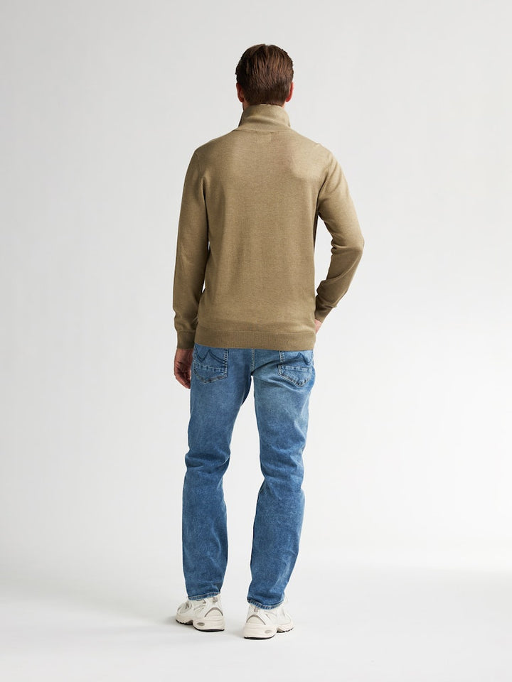 Men Knitwear Collar Basic - Camel