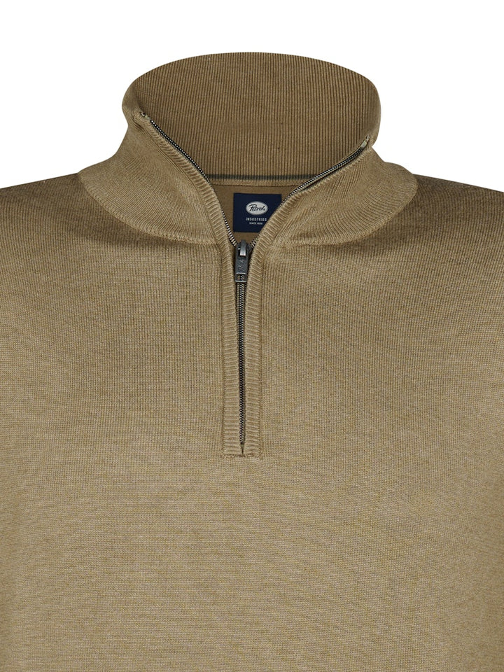 Men Knitwear Collar Basic - Camel