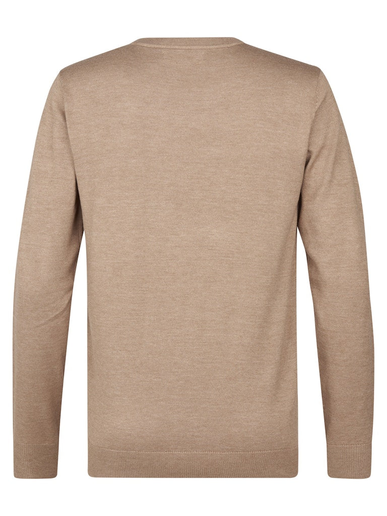 Men Knitwear Round Neck Basic - Camel