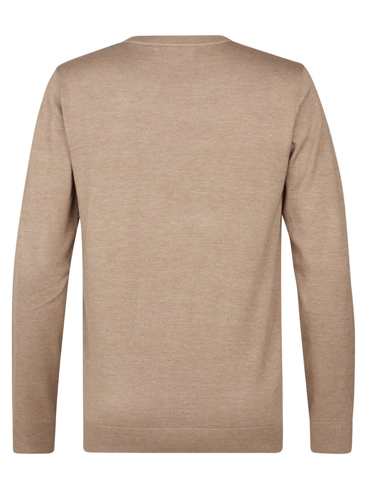 Men Knitwear Round Neck Basic - Camel