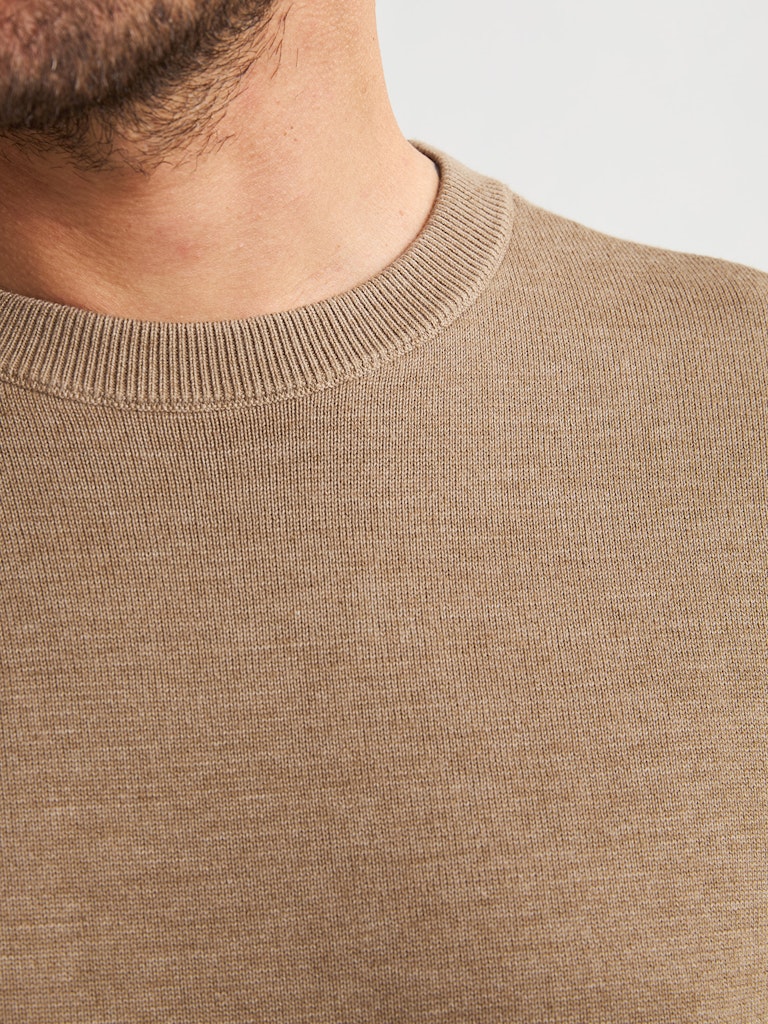 Men Knitwear Round Neck Basic - Camel