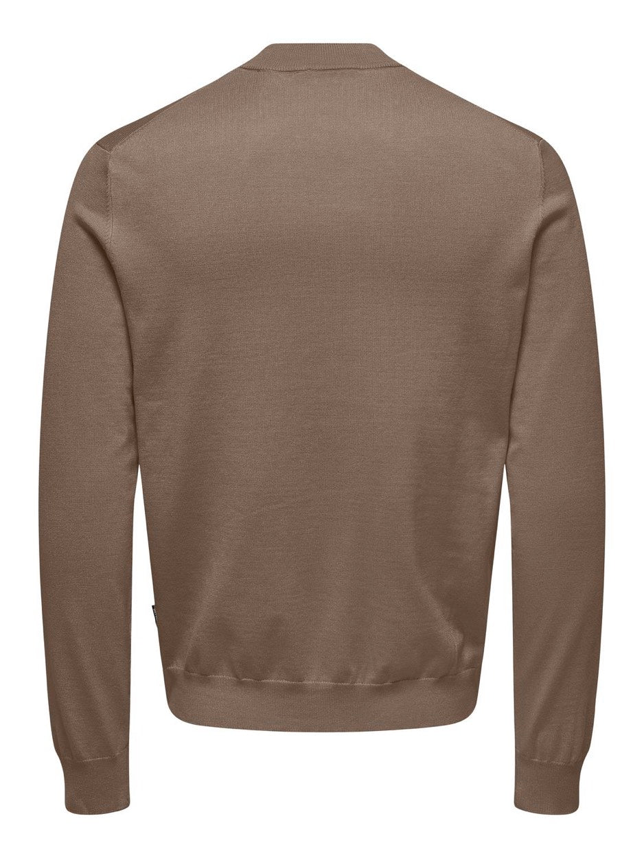 Onswyler Life Reg 14 Ls Mock Knit - Taupe