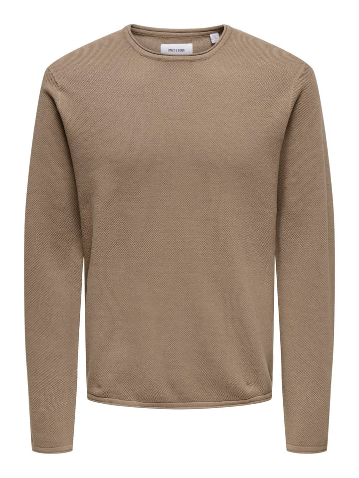 Onsfelix Reg 12 Crew Knit Noos - Taupe