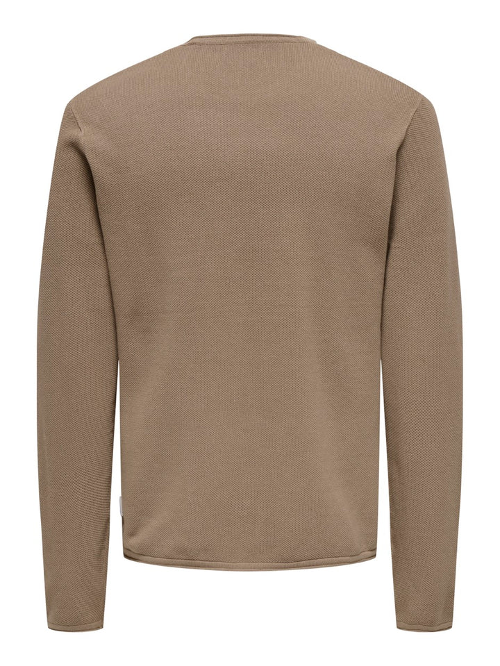 Onsfelix Reg 12 Crew Knit Noos - Taupe