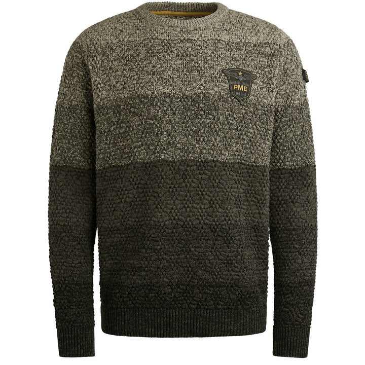 R-neck Gradient Knit - Bruin Dessin