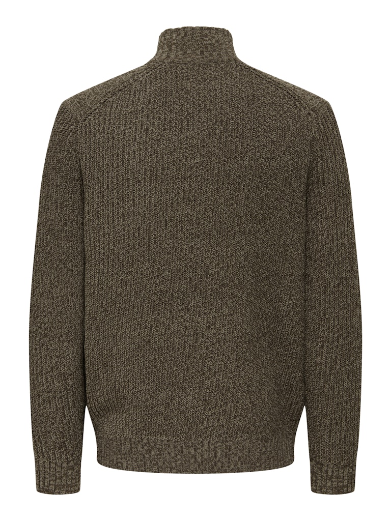 Onsjoin Reg Ls High Neck Knit Camp - Bruin Dessin