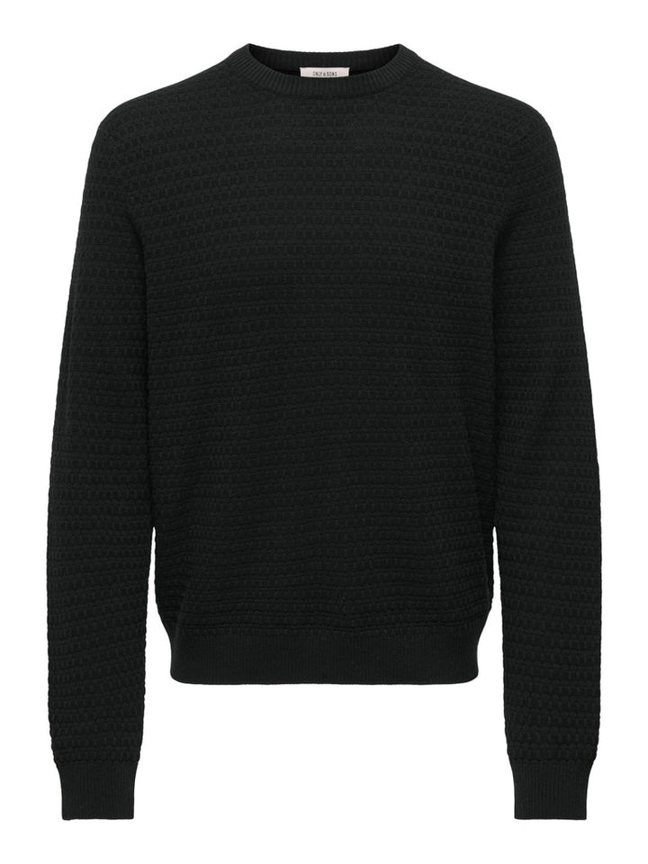 Onsloui Ls Structure Crew Reg Noos - Zwart