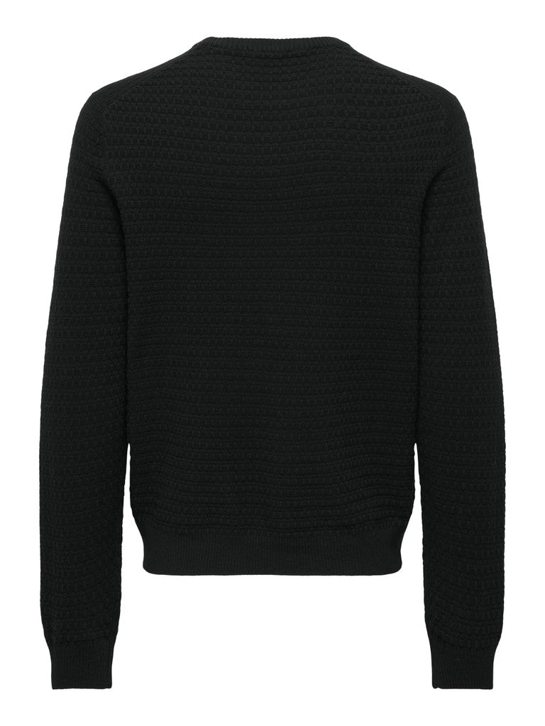 Onsloui Ls Structure Crew Reg Noos - Zwart