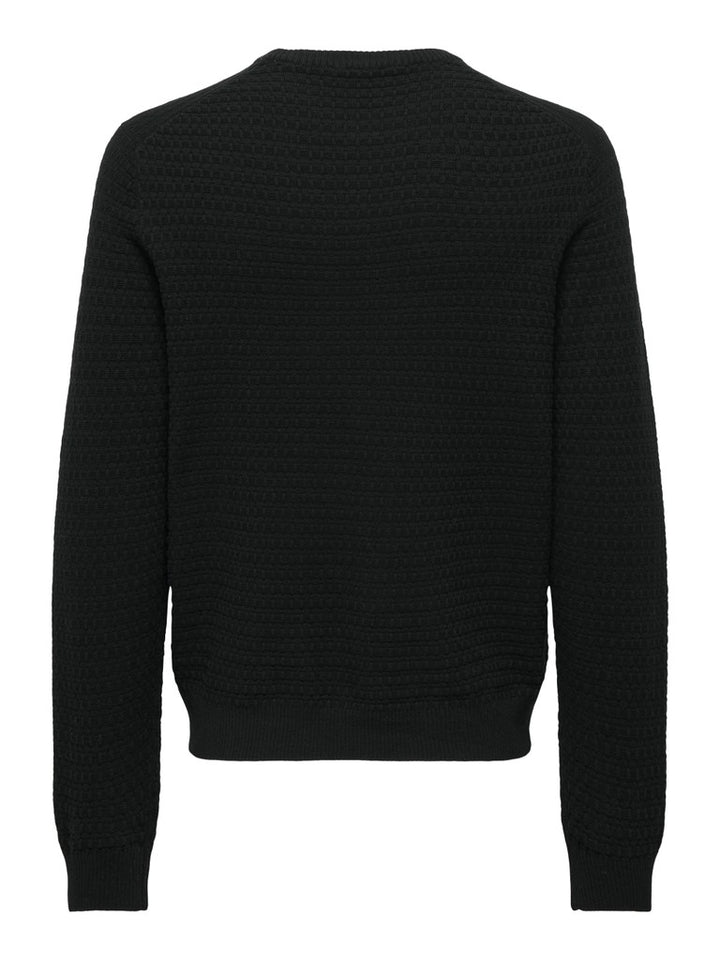 Onsloui Ls Structure Crew Reg Noos - Zwart