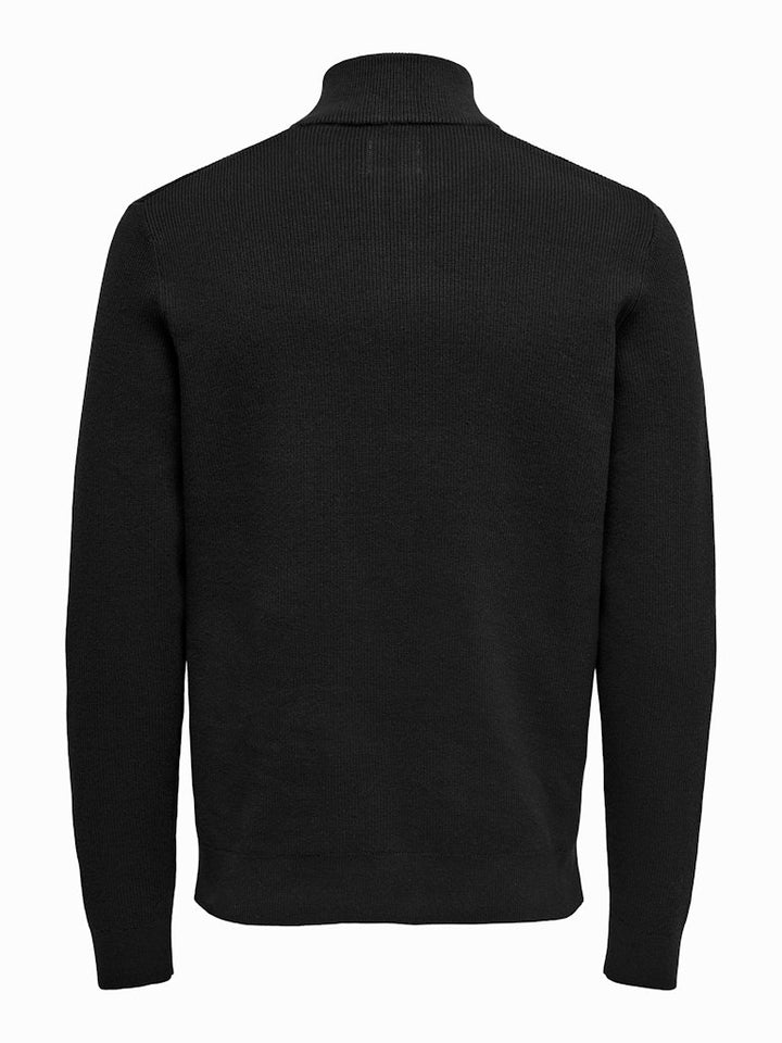 Onsphil Reg 12 Struc Half Zip Knit - Zwart