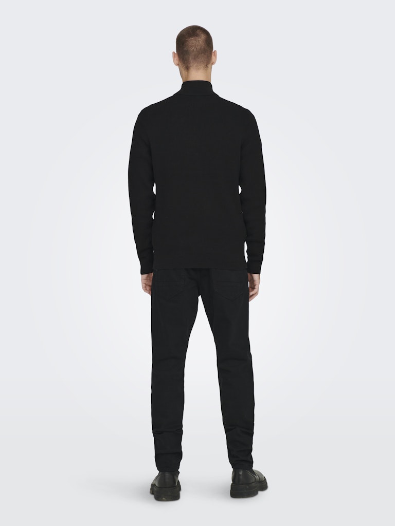 Onsphil Reg 12 Struc Half Zip Knit - Zwart