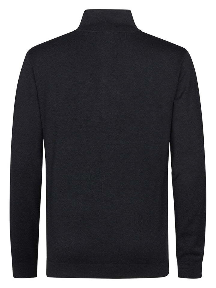 Men Knitwear Collar Basic - Zwart