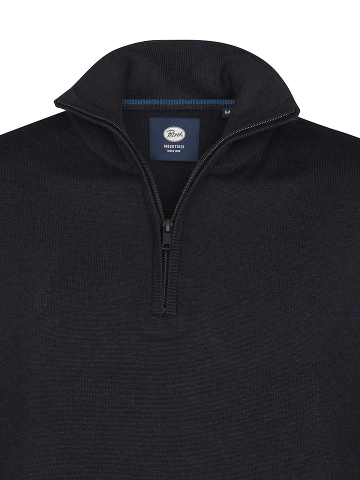 Men Knitwear Collar Basic - Zwart