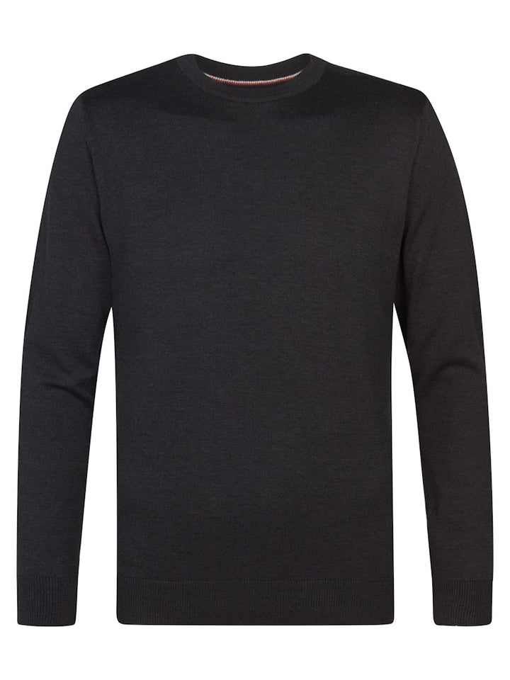 Men Knitwear Round Neck Basic - Zwart