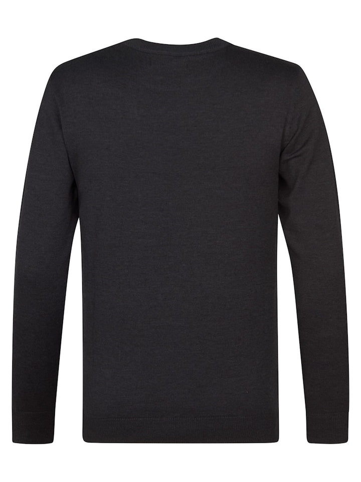Men Knitwear Round Neck Basic - Zwart