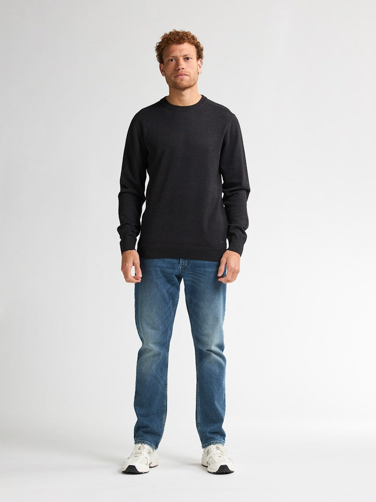 Men Knitwear Round Neck Basic - Zwart