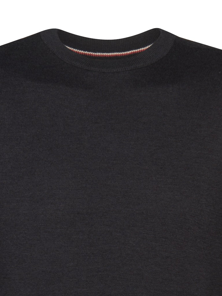 Men Knitwear Round Neck Basic - Zwart