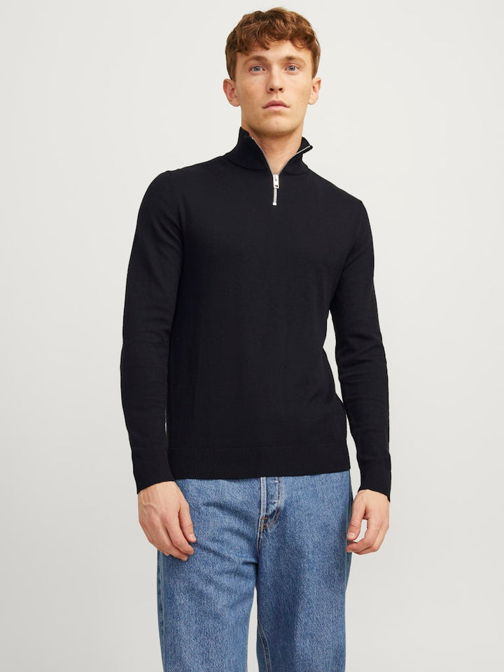 Jjeemil Knit Half Zip Noos - Zwart
