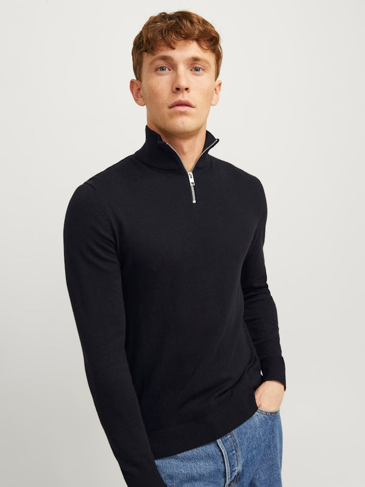 Jjeemil Knit Half Zip Noos - Zwart