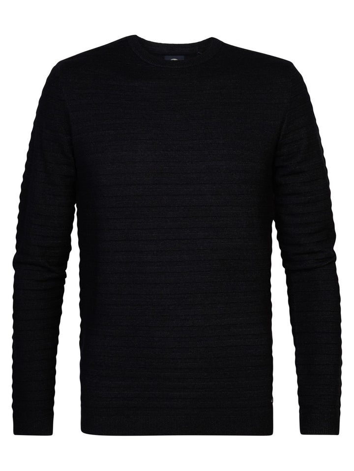 M-3040-kwr269 Knitwear Round - Zwart