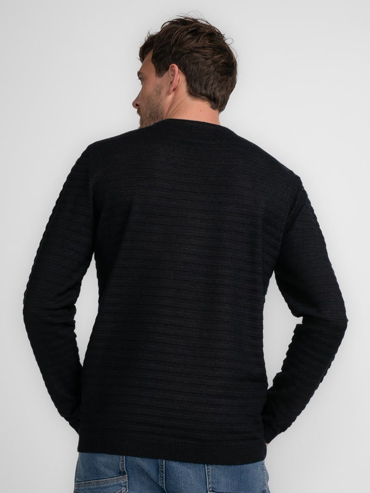 M-3040-kwr269 Knitwear Round - Zwart