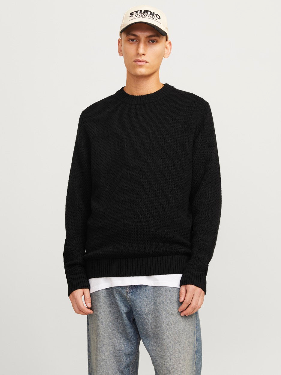 Joreaton Knit Crew Neck Bf - Zwart