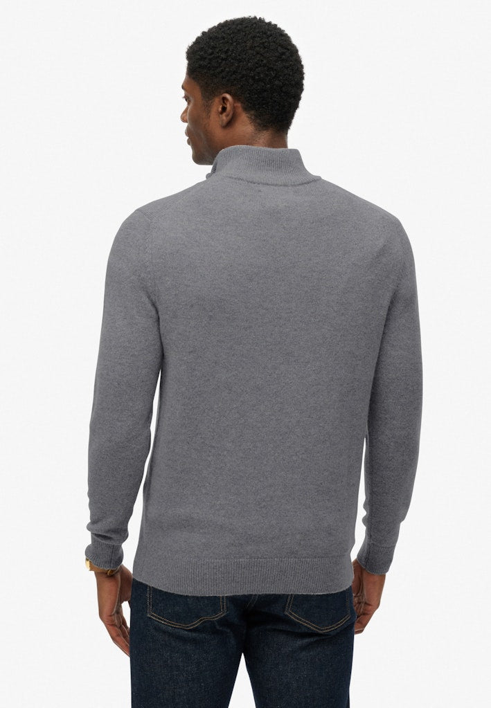 Trui Met Wolmix Zip - Lichtgrijs