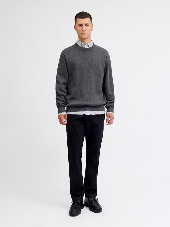 Jprblamilano Stitch Knit Crew Neck Sn - Antraciet