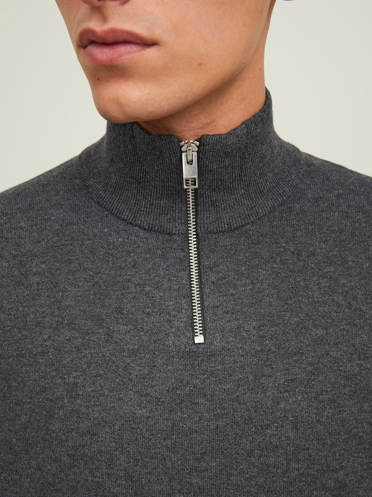 Jjeemil Knit Half Zip Noos - Antraciet